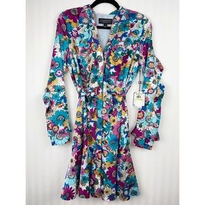 Laundry by Shelli Segal Floral Godet Ruffle Dress